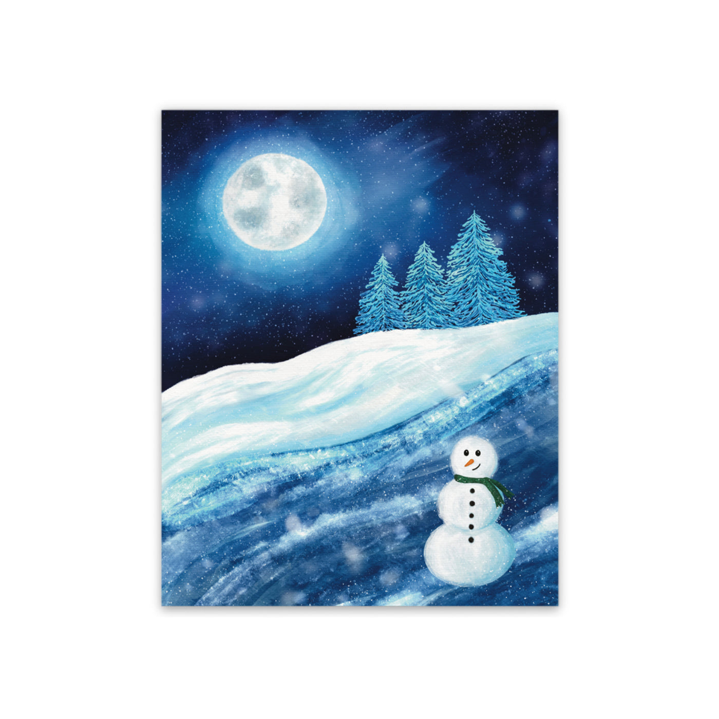 Full Moon Snowman Vinyl Sticker