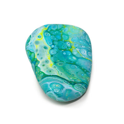 Seafoam Wave Painted Rock by Green Artist