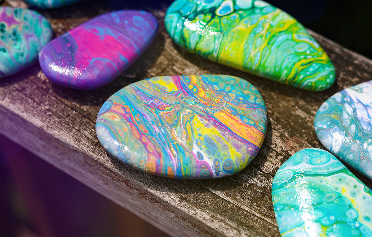 Unique Painted Rocks For Sale by Green Artist Designs