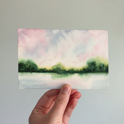 Abstract Watercolor Landscape Painting #5