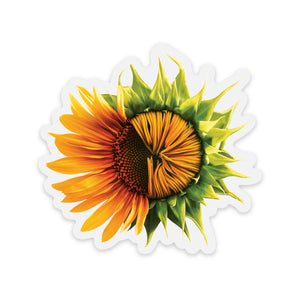 Clear Blooming Sunflower Vinyl Sticker
