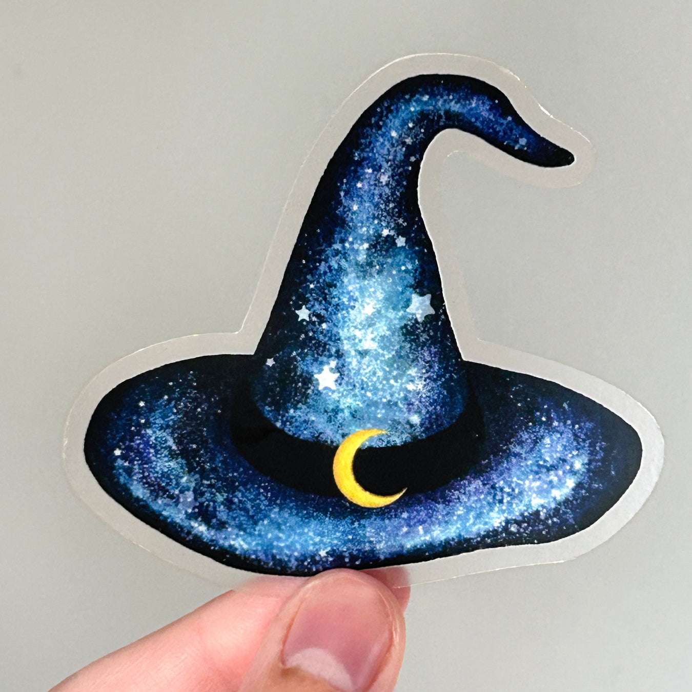 Clear Starry Witch Hat Vinyl Sticker