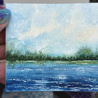 Small 4x3" Watercolor Landscape Painting #13