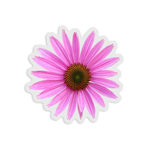 Clear Pink Coneflower Vinyl Sticker