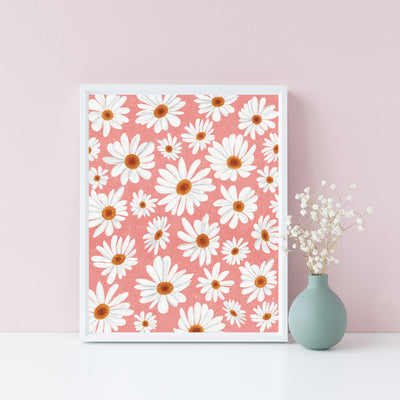 Pink Daisy Garden Art Print
