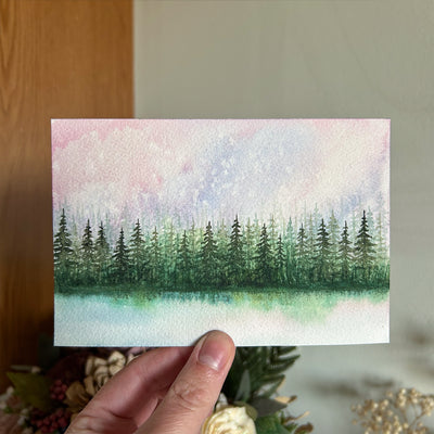 Cotton Candy Skies Original Watercolor Painting