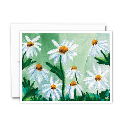 Daisy Oil Pastel Greeting Card