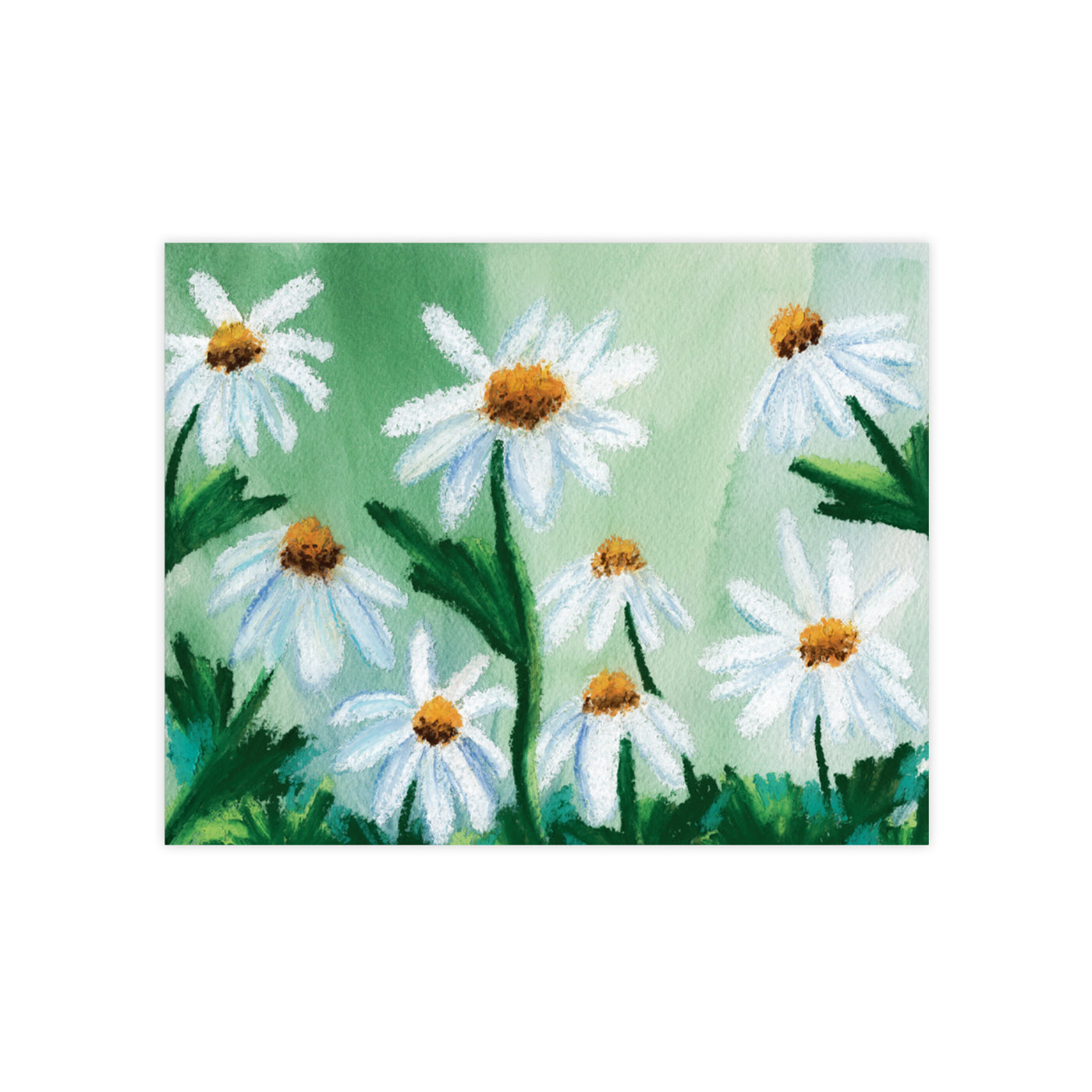 Daisy Oil Pastel Vinyl Sticker – Green Artist Designs