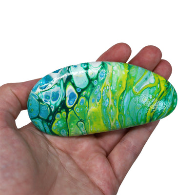 Acrylic Poured Painted Rock #1
