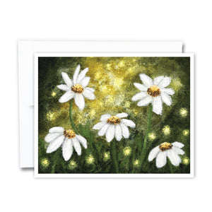 Daisies And Fireflies Greeting Card