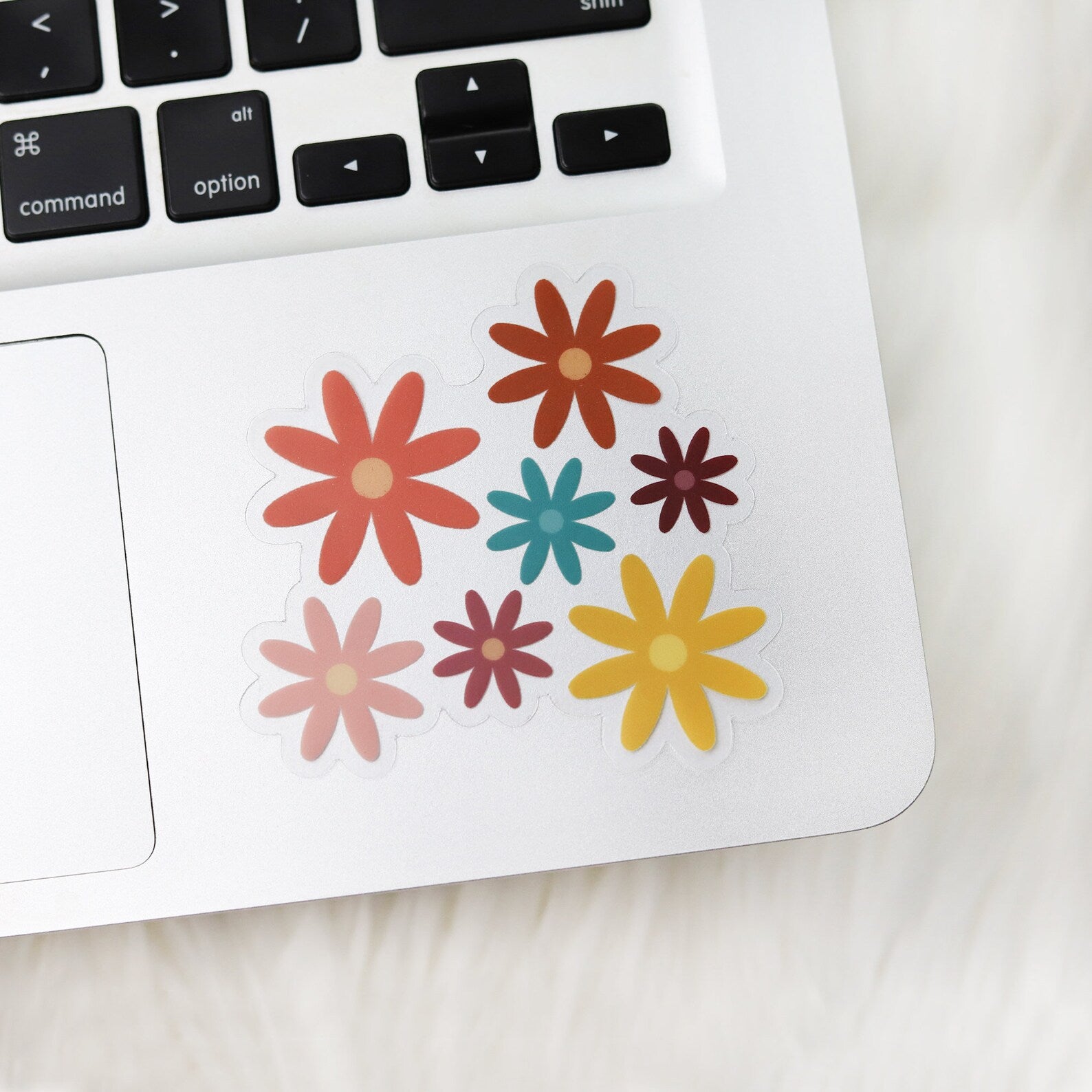 Clear Floral Cluster Vinyl Sticker β Green Artist Designs