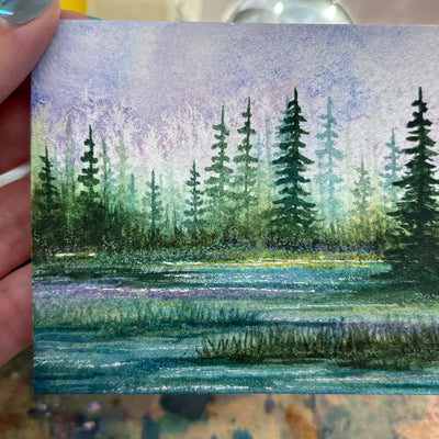 Small 4x3" Watercolor Landscape Painting #10