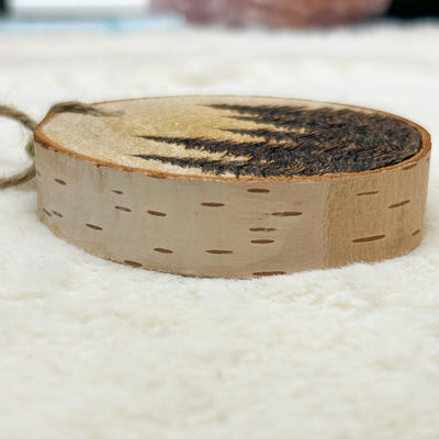 Wood Burned Pine Tree Forest Ornament