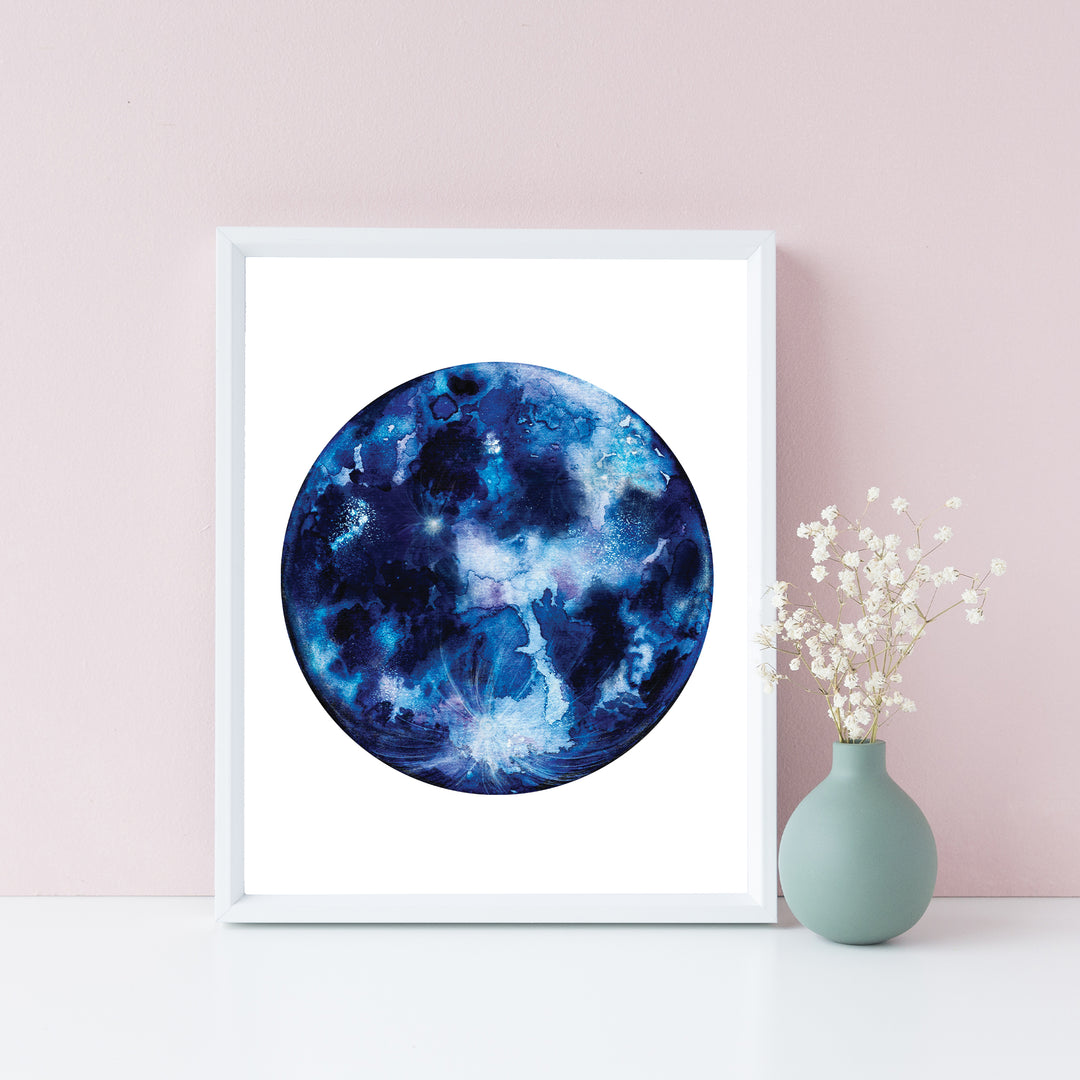 Blue Moon Wearable Art Blue Moon Screen Print By Artist Julia Ogden