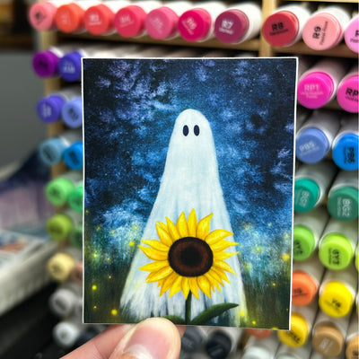 Sunflower Ghost Vinyl Sticker