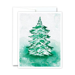 Green Holiday Tree Greeting Card