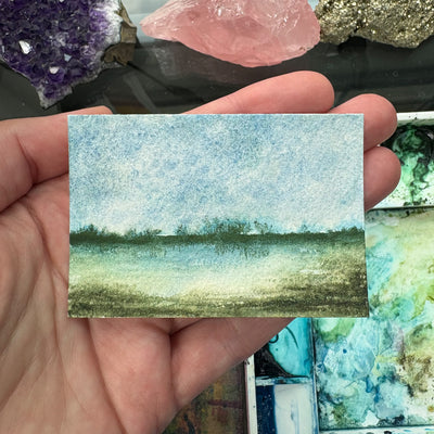 Tiny 2x3" Watercolor Landscape Painting #02