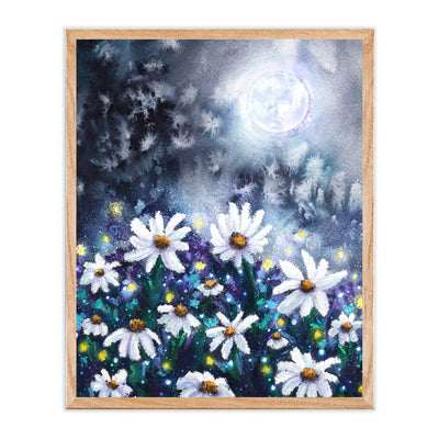 Moonlit Florals Art Print