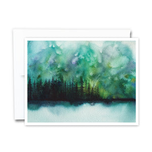 northern glow greeting card