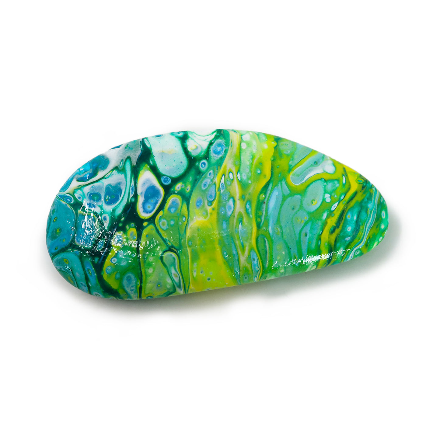Acrylic Poured Painted Rock #1