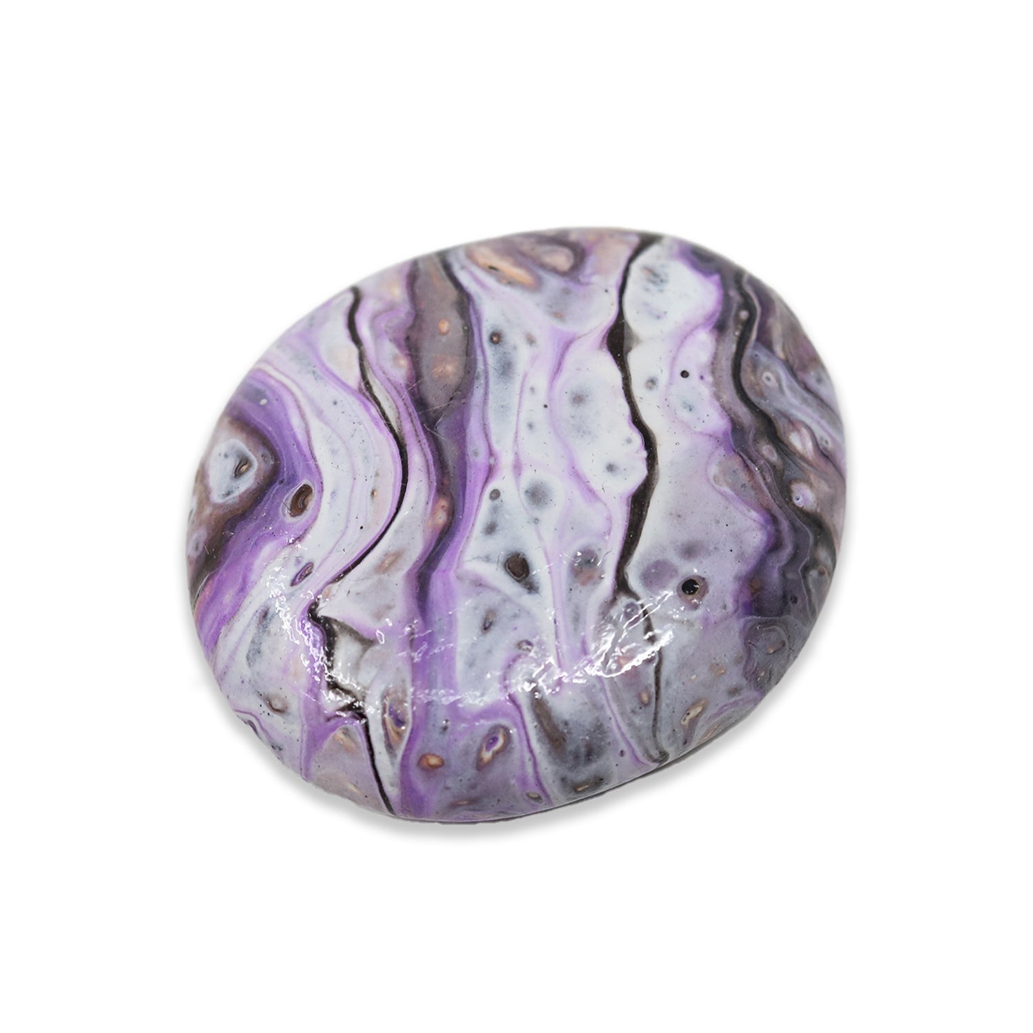 Acrylic Poured Painted Rock #4 - Stone Art – Green Artist Designs