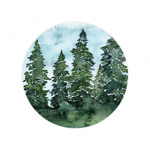 Watercolor Pine Trees Vinyl Sticker