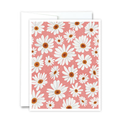 Pink Daisy Garden Greeting Card