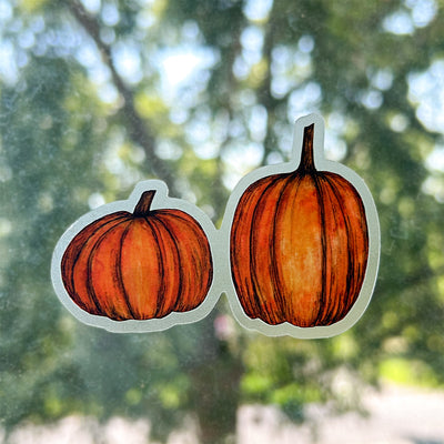 Clear Pumpkin Pair Vinyl Sticker