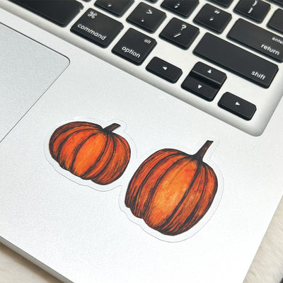 Clear Pumpkin Pair Vinyl Sticker