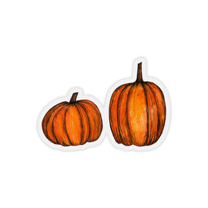 Clear Pumpkin Pair Vinyl Sticker