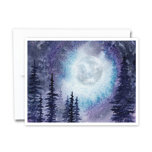 Purple Moonrise Notecard