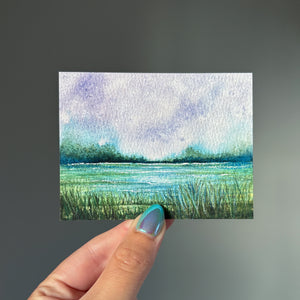 Small 4x3" Watercolor Landscape Painting #12