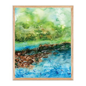 Abstract Riverside Landscape Art Print