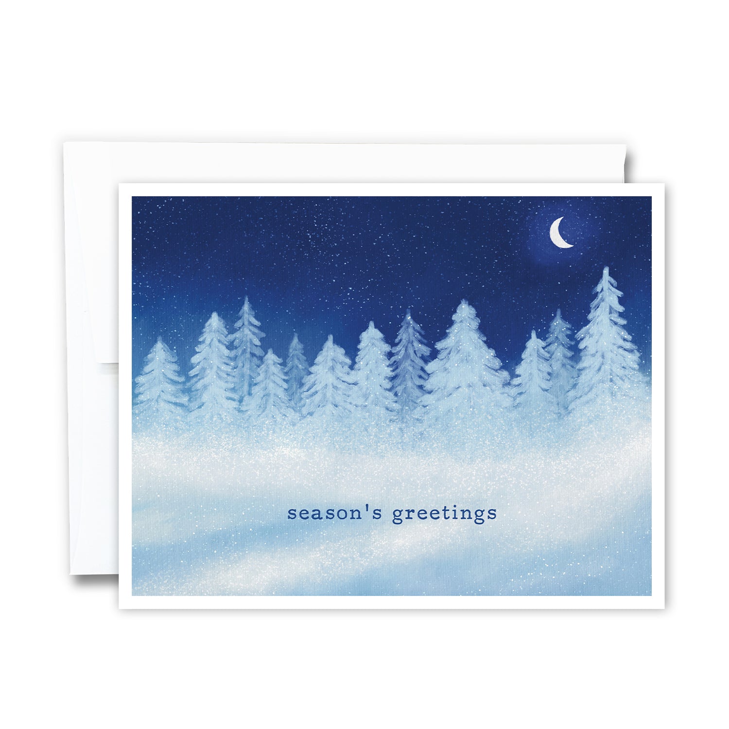 Season S Greetings Winter Scene Card Green Artist Designs