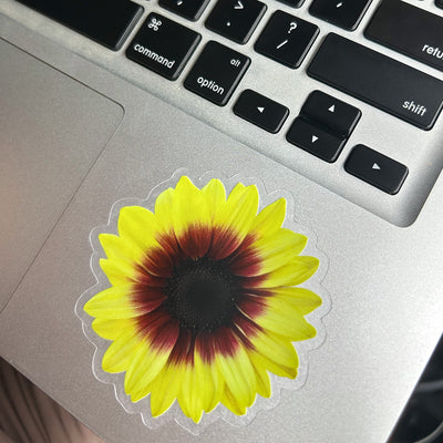 Clear Solar Eclipse Sunflower Vinyl Sticker