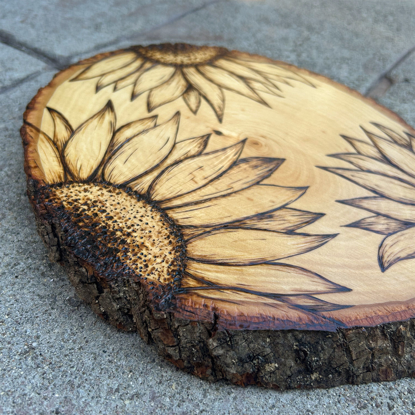 sunflower pyrography art