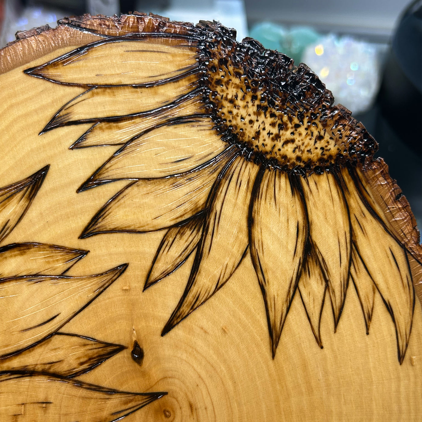 sunflower wood burning