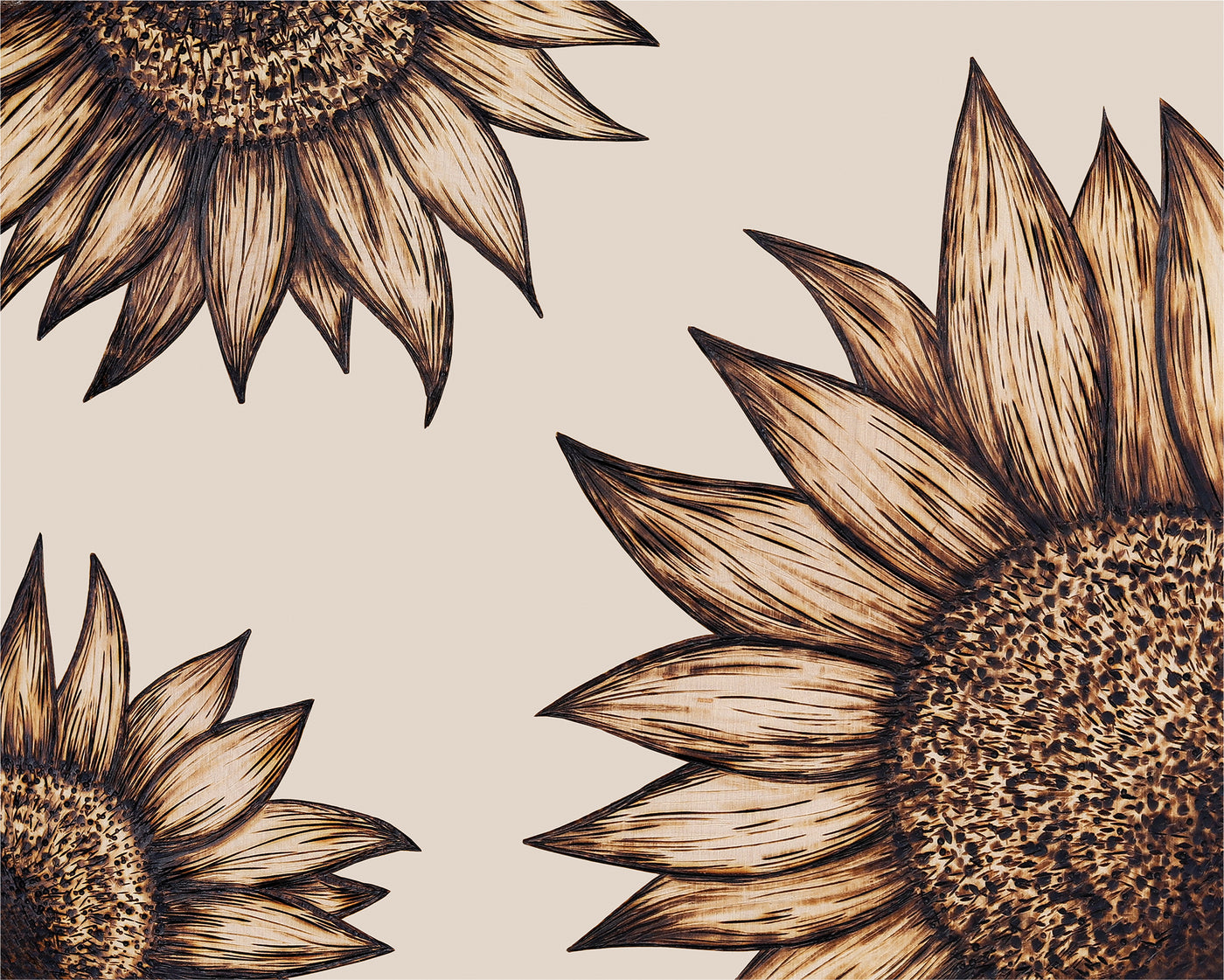 Sunflower Wood Burning Print - Rustic Art Prints – Green Artist Designs sunflower-wood-burning-print-rustic-art-prints-green-artist-designs