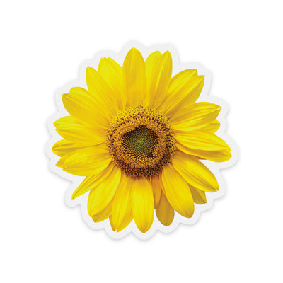 Clear Sunflower Vinyl Sticker by Green Artist Designs