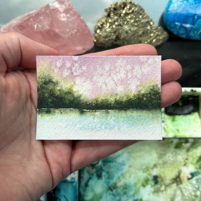 Tiny 2x3" Watercolor Landscape Painting #01