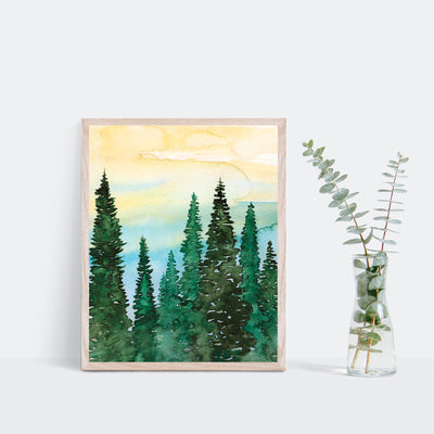 Pine Tree Landscape Art Print