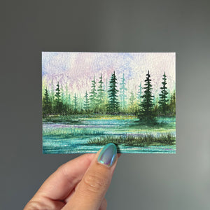 Small 4x3" Watercolor Landscape Painting #10