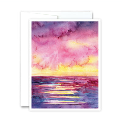 Sunset Ocean Landscape Greeting Card