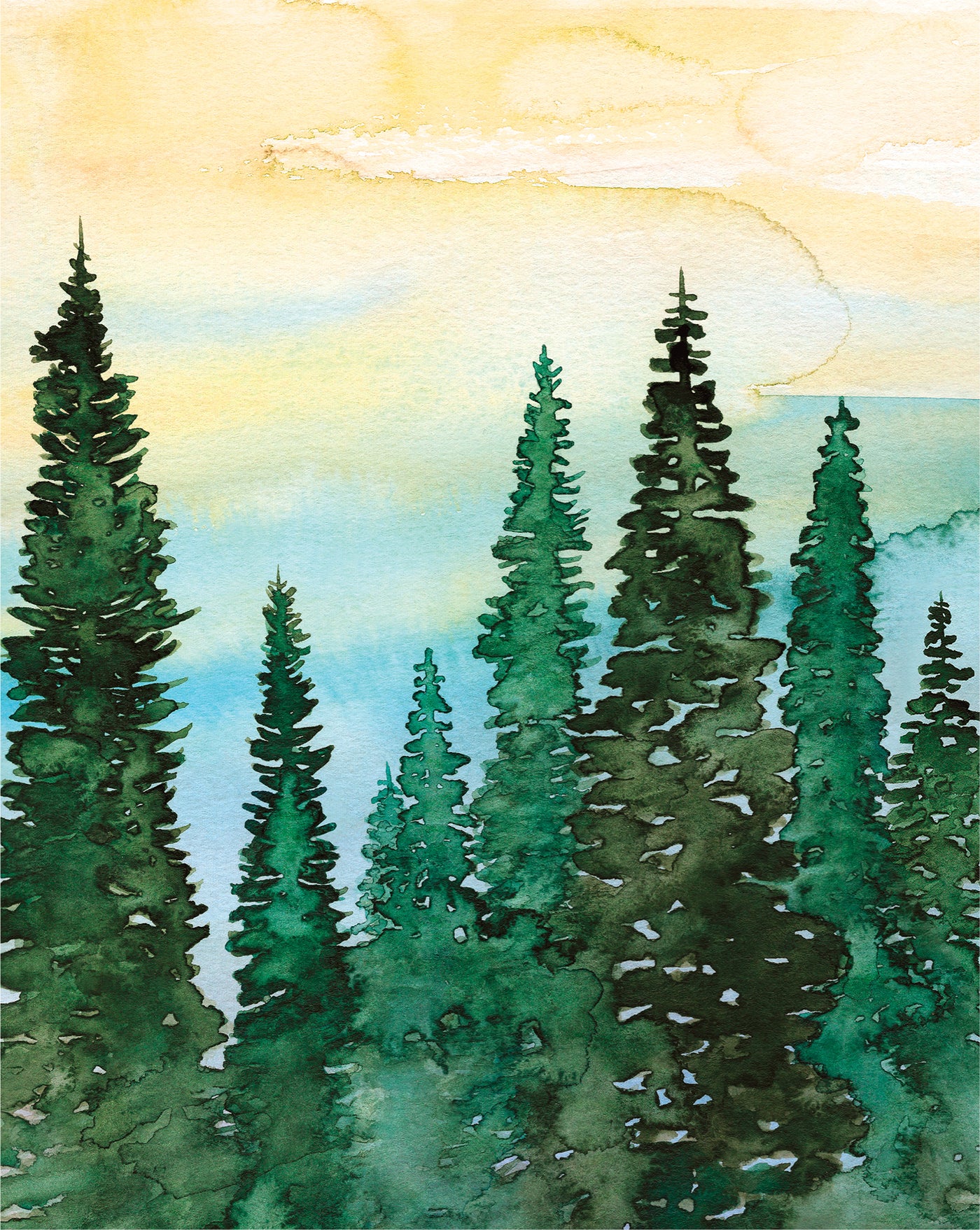 Pine Tree Landscape Art Print