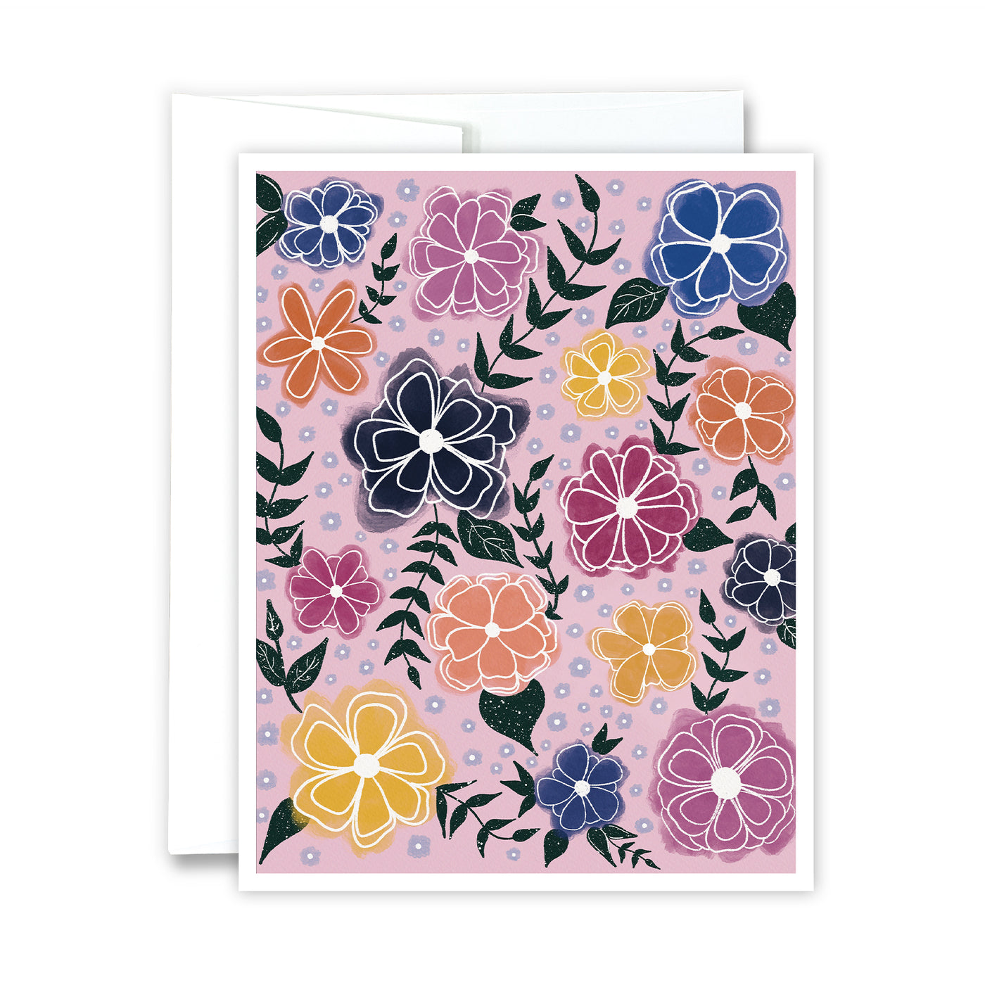 Whimsical Fun Florals Greeting Card