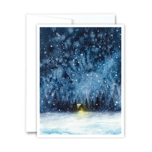 Winter Cabin Notecard