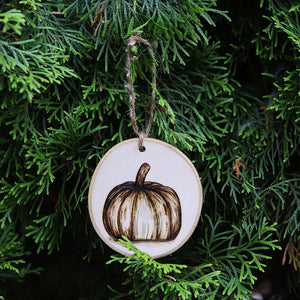 Pumpkin Wood Ornament by Green Artist Designs
