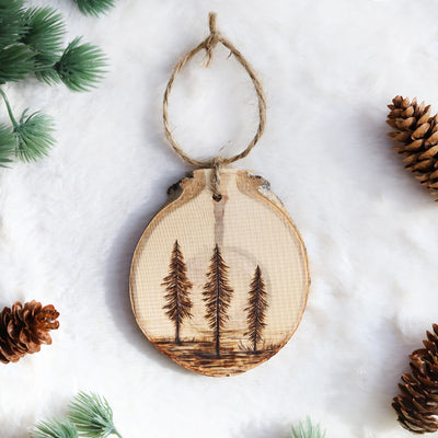 Pine tree aspen wood ornament for sale