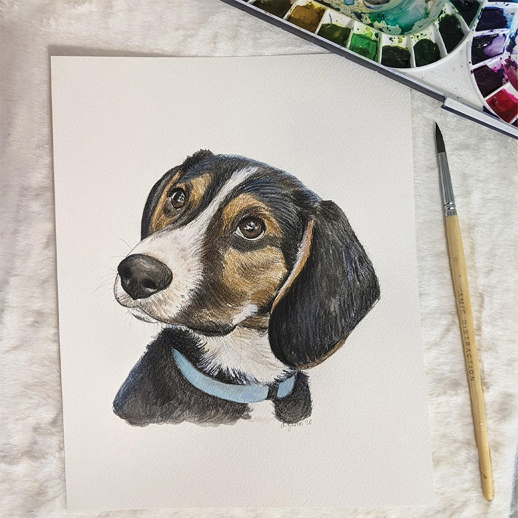 Custom Watercolor Dog newest Portrait 8