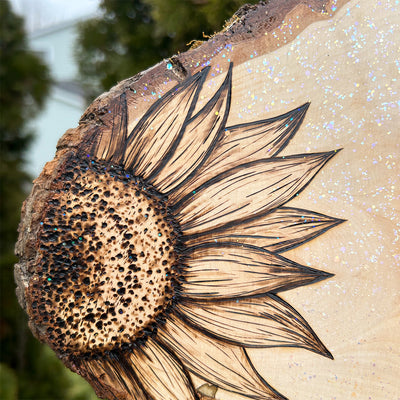 sunflower glitter sign